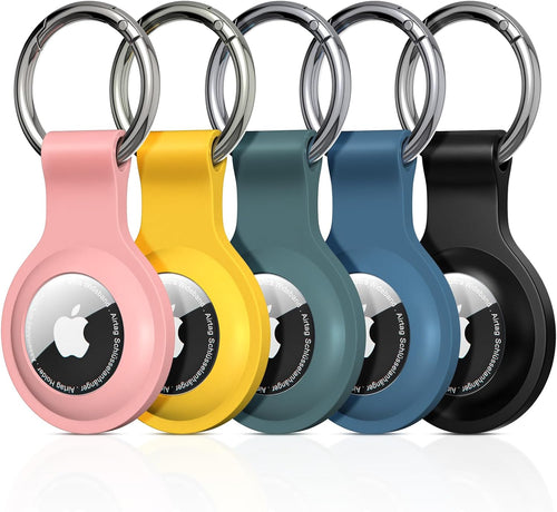 5 Pièce Étuis pour Apple AirTag, Airtag Porte Clé - Anti-Chute et Anti-Rayures pour Animaux Portefeuilles et Bagages, Compatible avec Le Nouvel Air tag Locator Tracker Étui