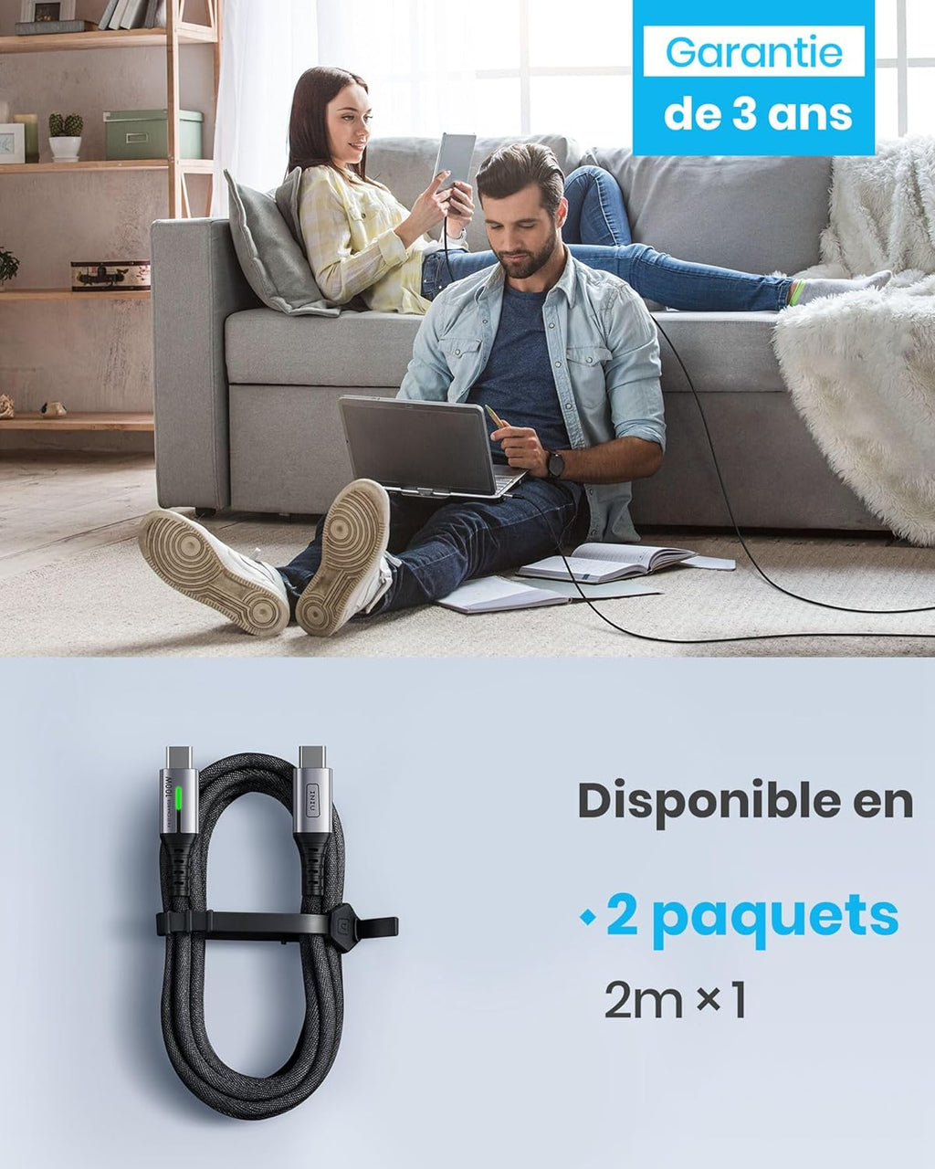 Câble Charge Rapide 100W USB-C™